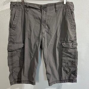 Lee dungaree Men's Charcoal Cargo Shorts long Bermuda 38” utility